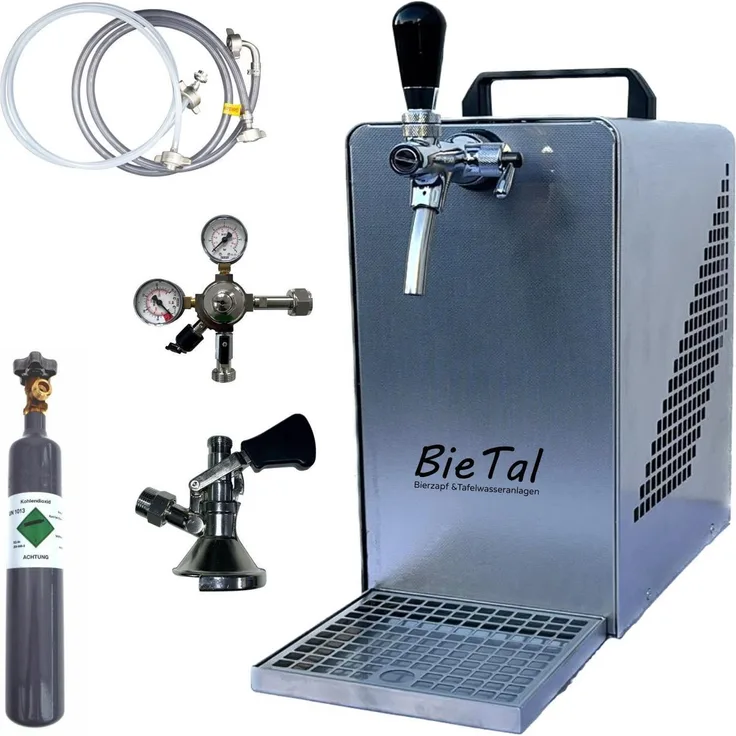 Bietal Bierzapfanlage Bierkühler Zapfanlage 30 Liter H Komplettset 5 8 Zoll Typ M 0,5Kg Co2
