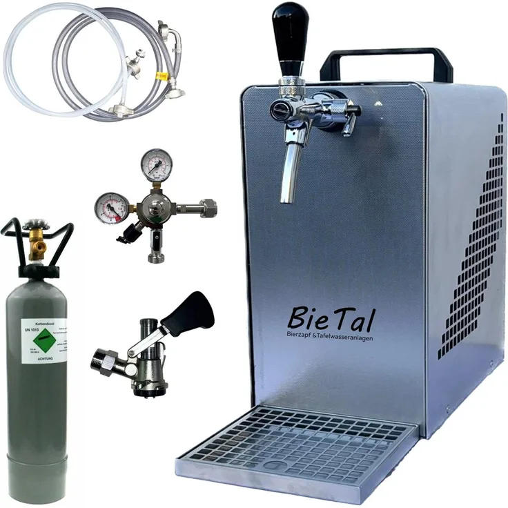 Bietal Bierzapfanlage Bierkühler Zapfanlage 30 Liter H Komplettset 5 8 Zoll Typ S 2 Kg Co2