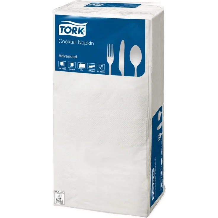 Serviette Tork 24x24 cm 2 lagig Weiß 12 Stck. x 200 Stck. Krt