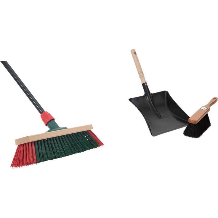 Novaliv Kehrgarnitur, kehren draußen, (Spar-Set, 3-tlg., Straßenbesen, Kehrblech, Handfeger), robuste Elastonborsten