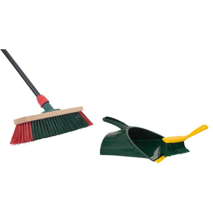 Novaliv Kehrgarnitur, kehren draußen, (Spar-Set, 2-tlg., Straßenbesen, Kehrblech, Handfeger), robuste Elastonborsten – Bild 5