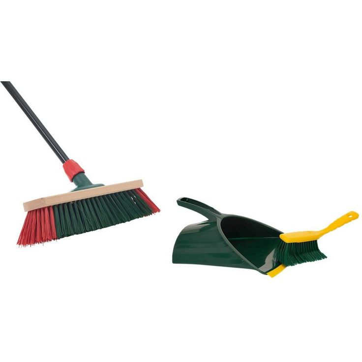 Novaliv Kehrgarnitur, kehren draußen, (Spar-Set, 2-tlg., Straßenbesen, Kehrblech, Handfeger), robuste Elastonborsten
