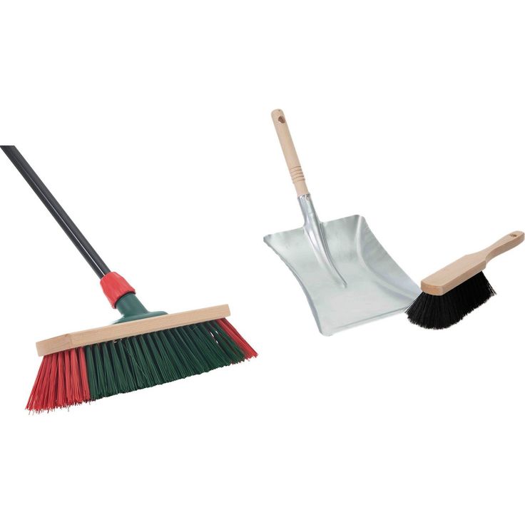 Novaliv Kehrgarnitur, kehren draußen, (Spar-Set, 2-tlg., Straßenbesen, Kehrblech, Handfeger), robuste Elastonborsten