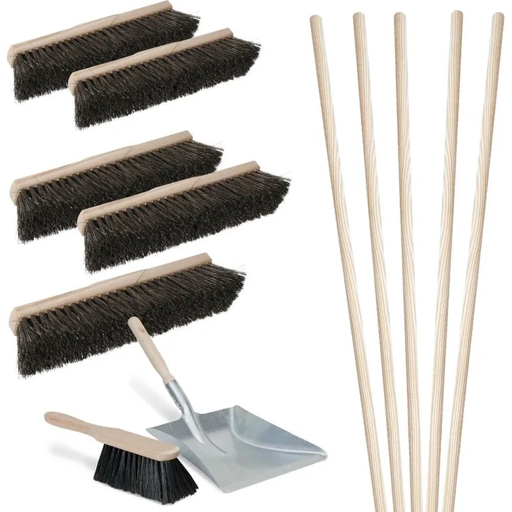 BRB Besen-Spar-Set 10-teilig, 40 cm, schwarz