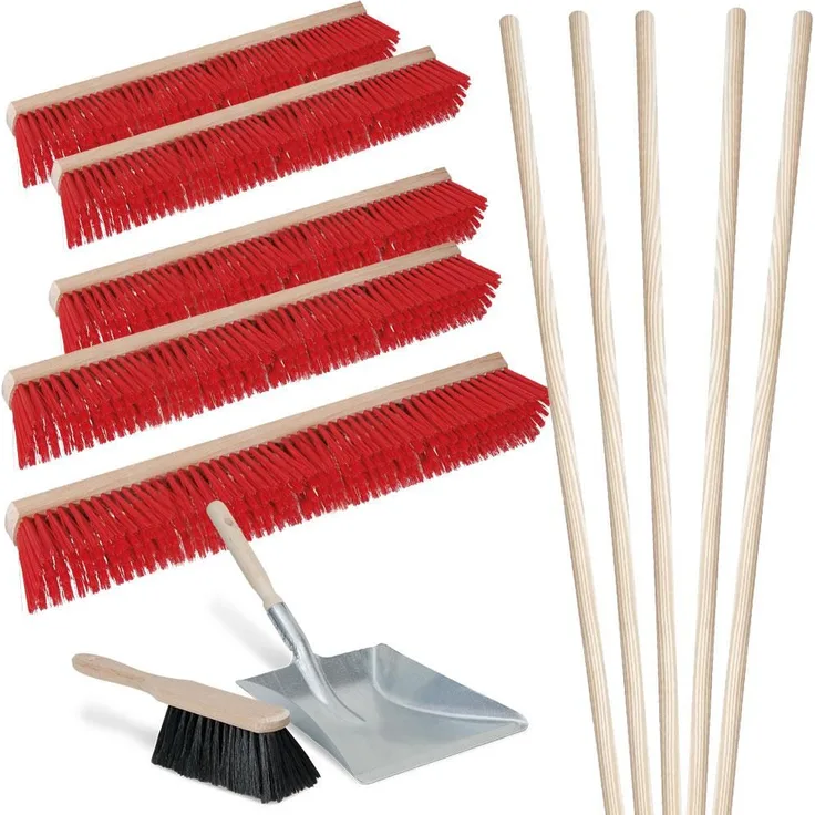 BRB Besen-Spar-Set 10-teilig, 100 cm, rot