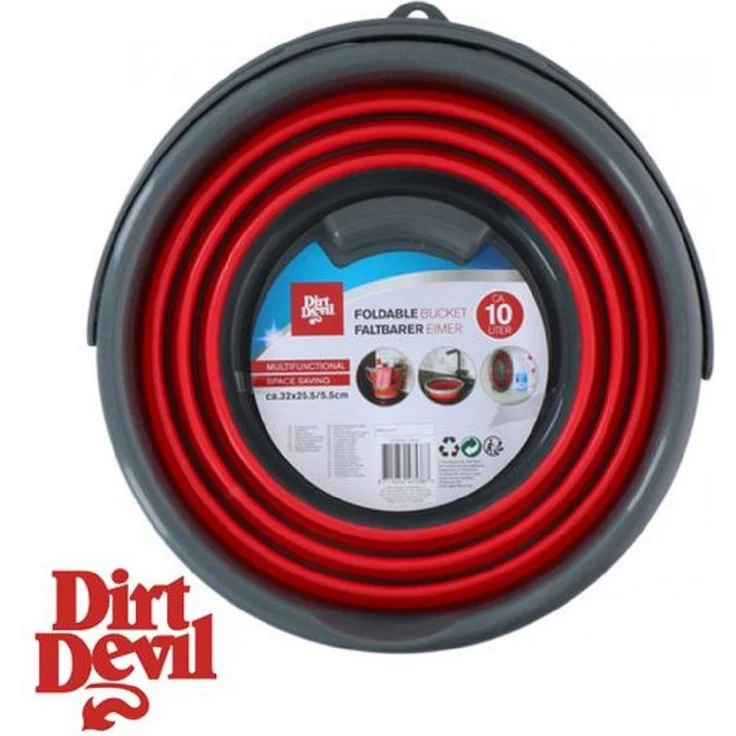 DIRT DEVIL Falteimer Faltbarer Eimer - 10 Liter - 32 x 25,5  5,5 CM - Platzsparend  – Bild 3