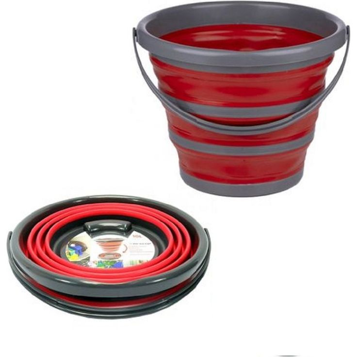 DIRT DEVIL Falteimer Faltbarer Eimer - 10 Liter - 32 x 25,5  5,5 CM - Platzsparend  – Bild 1