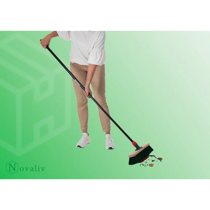 Novaliv Kehrgarnitur 19470-Var, kehren außen, (Spar-Set, 2-tlg., 2x Besen), für groben und nassen Schmutz – Bild 4