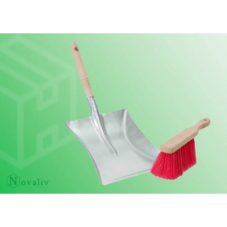 Novaliv Kehrgarnitur 19489undVar, kehren außen, (Spar-Set, 2-tlg., 2x Handbesen u. Kehrblech), für groben und nassen Schmutz – Bild 2