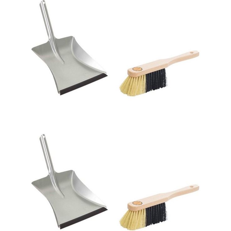 Novaliv Kehrgarnitur 19491undVar, fegen, kehren, indoor, (Spar-Set, 4-tlg., 2x Handfeger, 2x Kehrblech), feine weiche Kunsthaarborsten