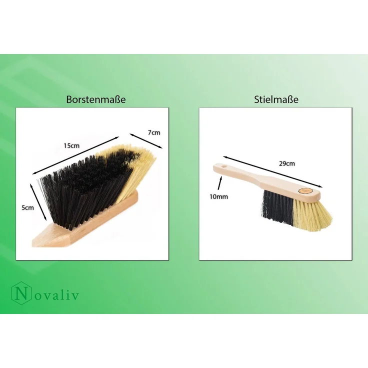 Novaliv Kehrgarnitur 19491undVar, fegen, kehren, indoor, (Spar-Set, 4-tlg., 4x Handfeger), feine weiche Kunsthaarborsten – Bild 3