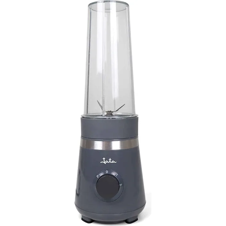 Jata JEBT1001 Smoothiemaker, 600 W, Drehregler, 2 Geschwindigkeiten, Puls-Funktion, grau