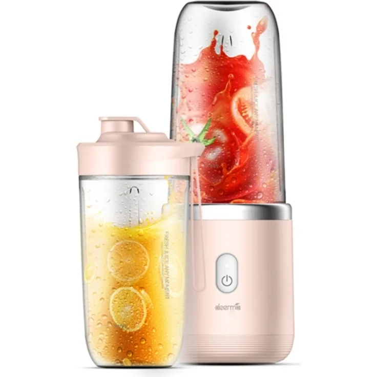 Deerma NU05 Smoothiemaker, 140 Watt, 0,4 l, Eis-Crusher, pink, silber