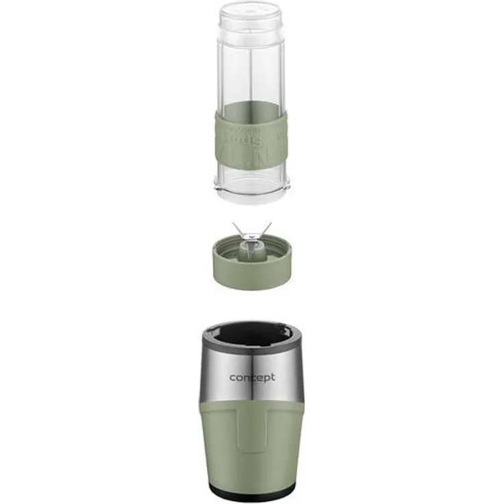 Concept SM3480 Smoothiemaker, Tischplatten-Mixer, 500W, Edelstahl, grün, silber