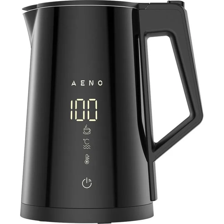Aeno EK7S Wasserkocher, 2200W, 1,7 l, Strix, WiFi, LED Display, Abschaltautomatik, schwarz