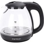 Aigostar 300104IAX Glas-Wasserkocher, 2200 Watt, 1,7 Liter, Abschaltautomatik, mit Filter, schwarz