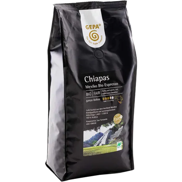 GEPA Chiapas Mexiko Bio Espresso 1000g, ganze Bohne
