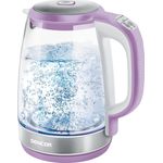 Sencor SWK 2195VT Glas-Wasserkocher, 2200 Watt, 2 Liter, Temperatureinstellung, Kontrollleuchte, Abschaltautomatik, lila