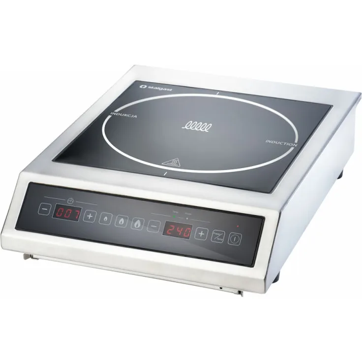 Stalgast Induktionskochplatte, 3,5 Watt, 230 Volt, Abmessung 330 x 415 x 110 mm (BxTxH)Breite 33 cm, Anzahl der Kochstellen 1, weiß