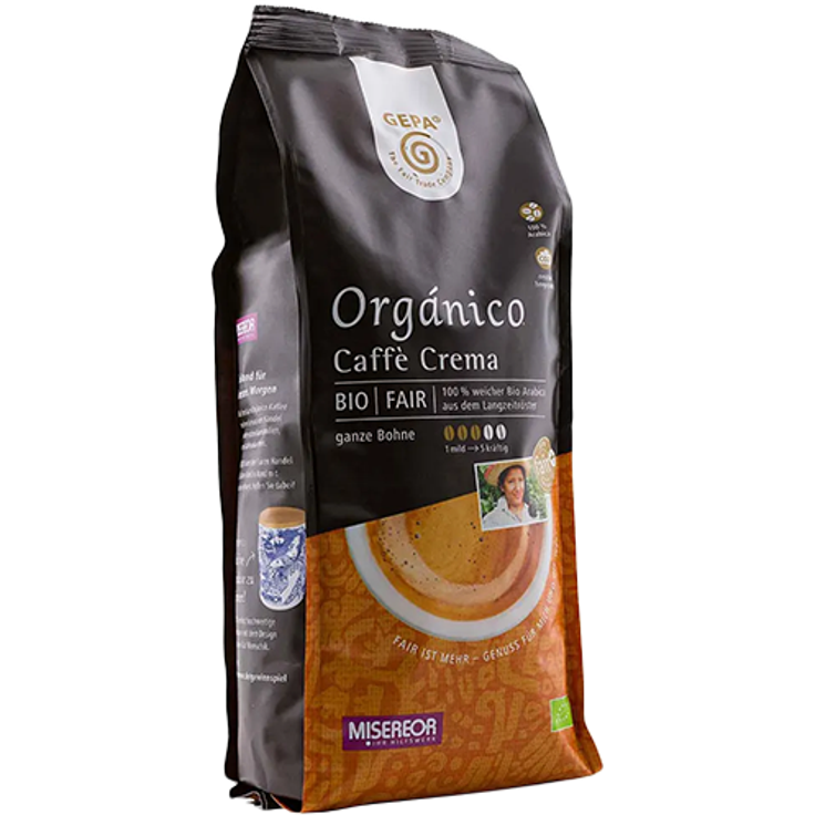 GEPA Bio Orgánico Caffè Crema, 500g ganze Bohne