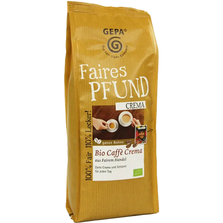 GEPA Faires Pfund Bio Caffè Crema, 500g ganze Bohne