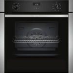 Neff BMK3401E Einbaubackofen, excellent, inkl. VarioClip, versenkbare Backofentür, CircoTherm, Eco Clean und Easy Clean, LCD-Display, Einbaugerät, A, Garraum 71 l, Breite 59,4 cm, edelstahl, schwarz