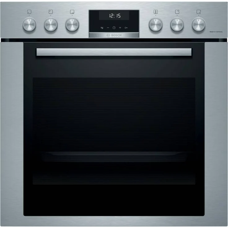 Bosch MKH 63 DK 2 Herdset, Einbauherd HEG317AS1 + Induktionskochfeld NVQ645CB6M, Exclusiv, Reinigungsunterstützung, Einbaugerät, A, Garraum 71 l, Breite 59,4 cm, edelstahl, schwarz – Bild 1