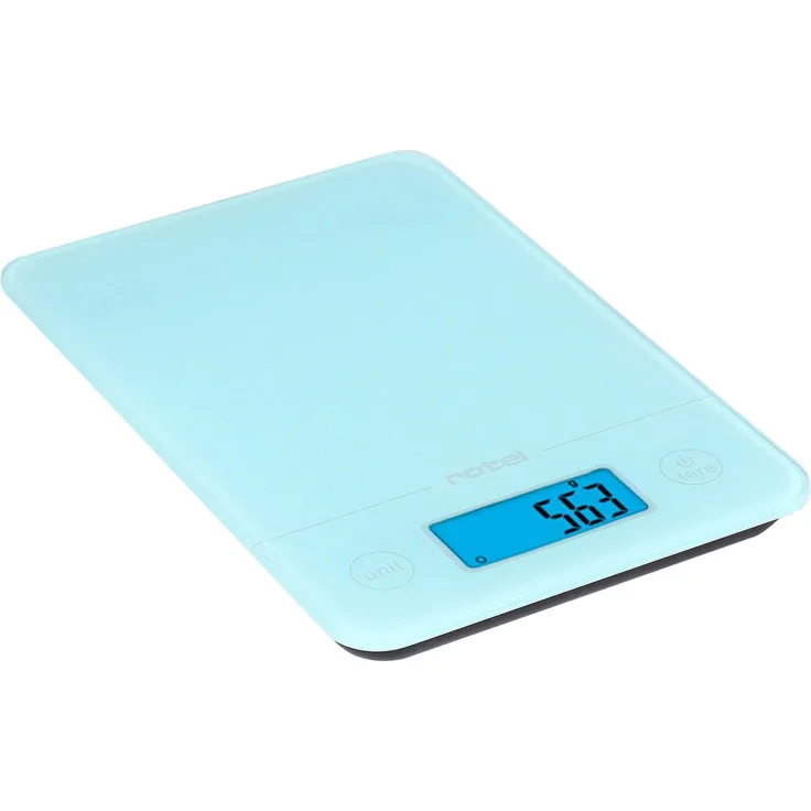 Rotel U4902CH Küchenwaage, elektronisch, max. 5 kg Tragkraft, 1 g Teilung, Glas, Display, TARA-Funktion, weiß