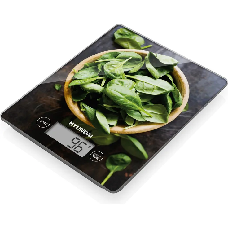 Hyundai KVE 893 C Küchenwaage, elektronisch, 5 kg max. Tragkraft, 1 g Teilung, Nullstellungs- und Neuabgleichsfunktion (TARE), LCD-Display, schwarz