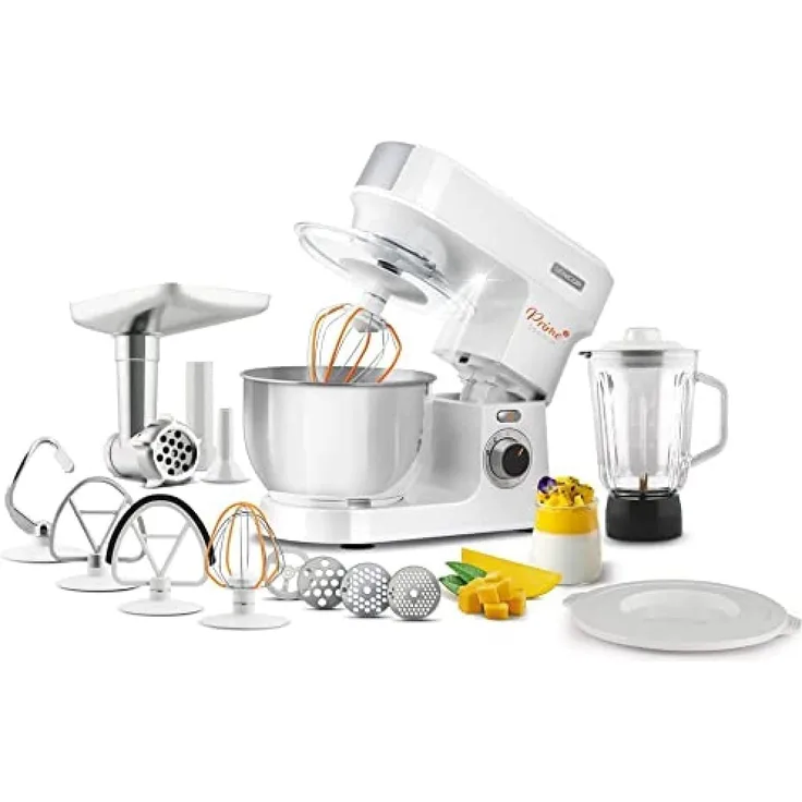 Sencor STM 3760WH Küchenmaschine, 1000 Watt, 4,5 Liter, inkl. Fleischwolf, Standmixer-Aufsatz, weiß