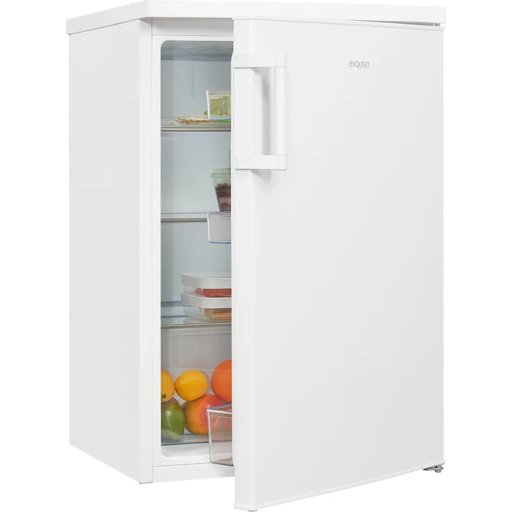 Exquisit KS516-V-H-010E Kühlschrank, freistehend, weiß, Energieklasse E