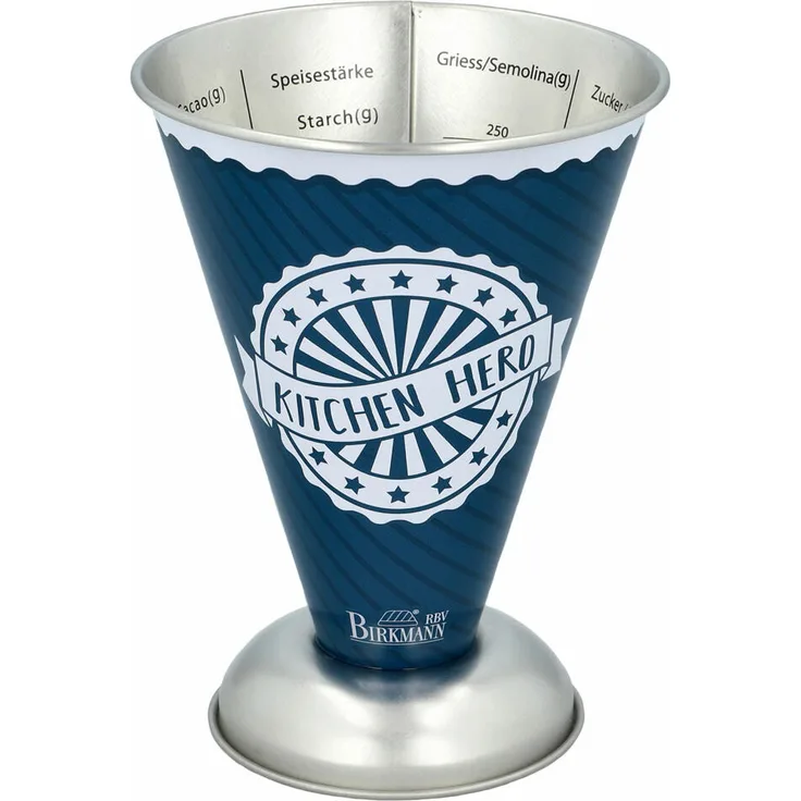Birkmann Colour Kitchen Messbecher, Meßkanne, Meßbecher, Dosierhilfe, Messbehälter, Weißblech, Blau, 300 ml, 422919