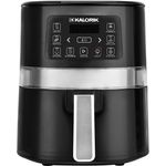 Kalorik TKG FTL 2000 Heißluftfritteuse, 1600W, Frittieren ohne Fett, 4 Liter, 7 voreingestellte Programme, Cool-Touch-Gehäuse, Timerfunktion, Antihaftbeschichtung, schwarz