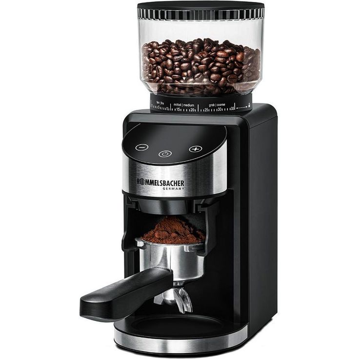 Rommelsbacher EKM 400 elektrische Kaffeemühle, 35 Mahlstufen, 200 Watt, 220 g Bohnenbehälter, Edelstahl-Kegelmahlwerk mit Blockierschutz, LED-Display, schwarz – Bild 6