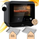 Klarstein Vita Pro Heißluftfritteuse mit Dampfgaren, ohne Öl, 2450 W, 18 Liter, 14 Programme, 800 ml Wassertank, schwarz