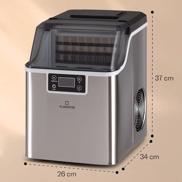 Klarstein Chios Eiswürfelmaschine 20 kg/24 h Auto-Clean 3,2-Liter Wassertank Edelstahl – Bild 7