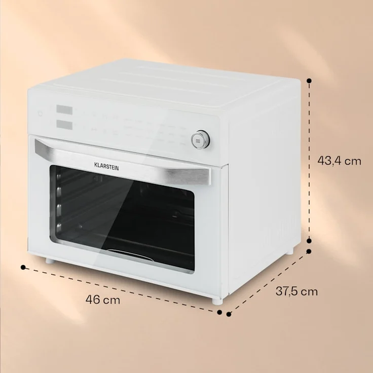 Klarstein Vigor Air Heißluftfritteuse, 1800 W, 30 Liter, 18 Programme, Ober- und Unterhitze, weiß – Bild 8