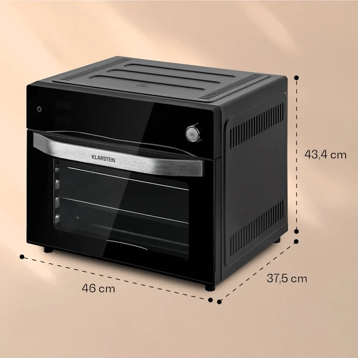 Klarstein Vigor Air Heißluftfritteuse, 1800 W, 30 Liter, 18 Programme, Ober- und Unterhitze, schwarz – Bild 8