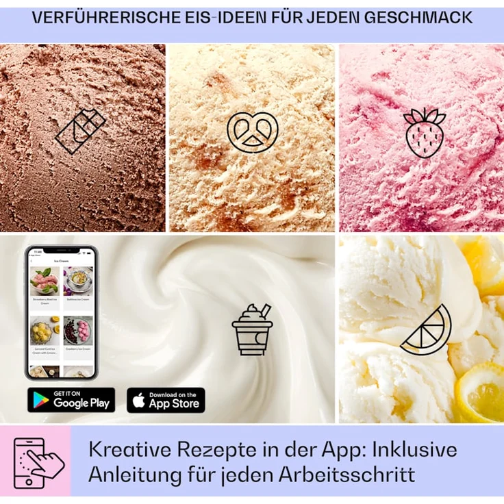 Klarstein Dolce Bacio Smart Eiscremebereiter Yogurtmaker Kompressor 2 Liter WiFi Touch Edelstahl – Bild 7