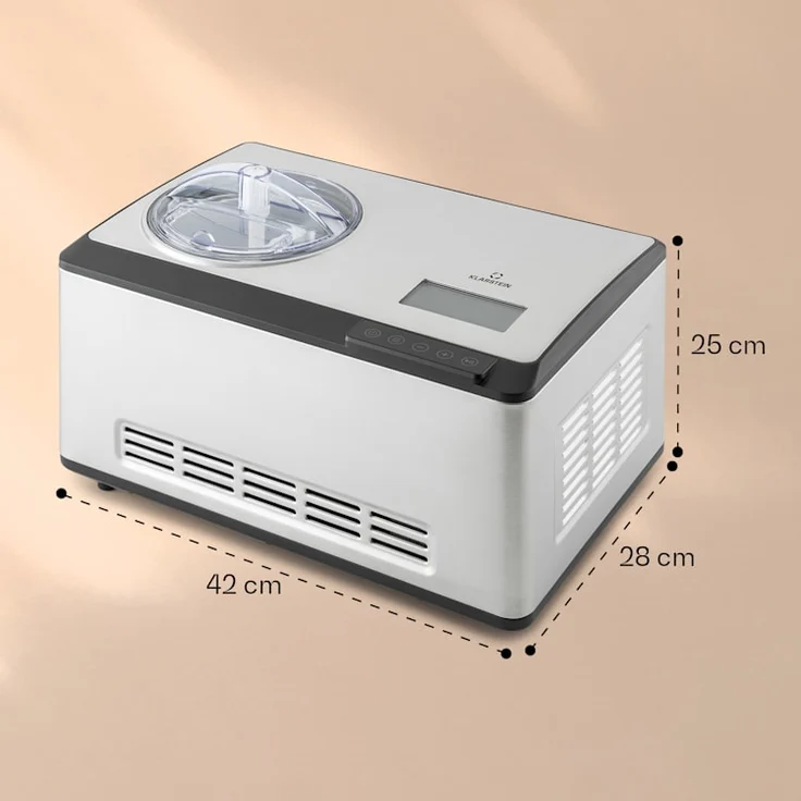 Klarstein Dolce Bacio Smart Eiscremebereiter Yogurtmaker Kompressor 2 Liter WiFi Touch Edelstahl – Bild 8