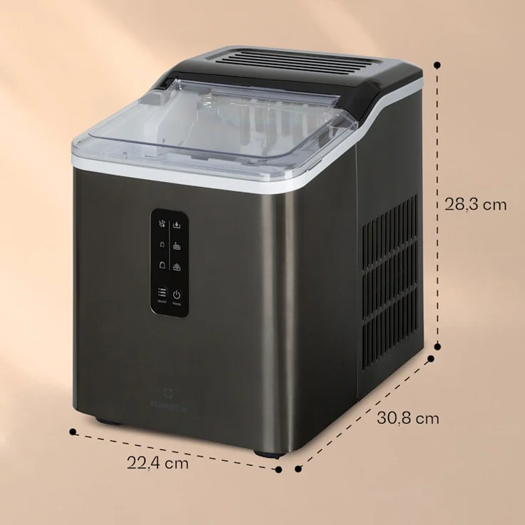 Klarstein Albaron Supreme Eiswürfelmaschine, Bullet-Eis, 12 kg / 24 h, 1,5 Ltr., Edelstahl, schwarz – Bild 7