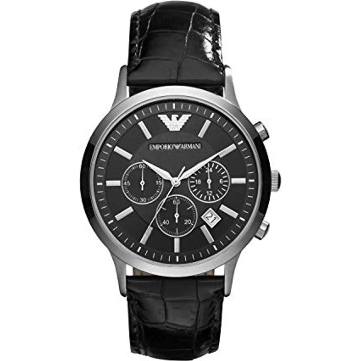 Emporio Armani Herren Chronograph Quarz Uhr mit Leder Armband AR2447 – Bild 1