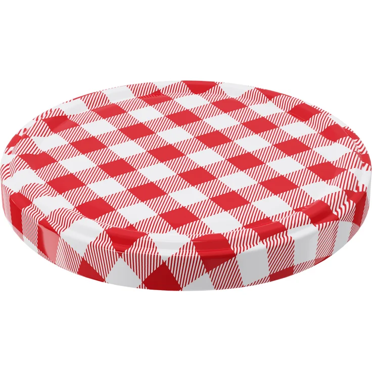 12 Stück Wellgro Einmachgläser mit Schraubdeckel - 435 ml, 8,5 x 12 cm (ØxH), Glas / Metall, rot karierte Deckel To 82 – Bild 4