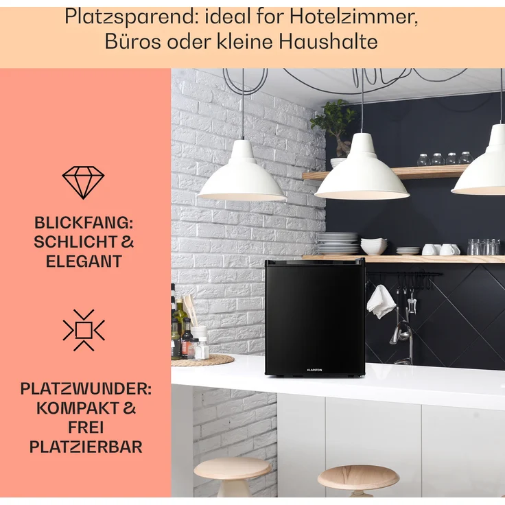 Klarstein Happy Hour 38 Minikühlschrank, freistehend, schwarz, Energieklasse F - Preisvergleich – Bild 3