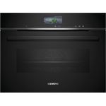 Siemens CS736G1B1 Backofen mit Dampffunktion, iQ700, Einbaugerät, Garraum 47 l, Breite 59,4 cm, edelstahl, schwarz