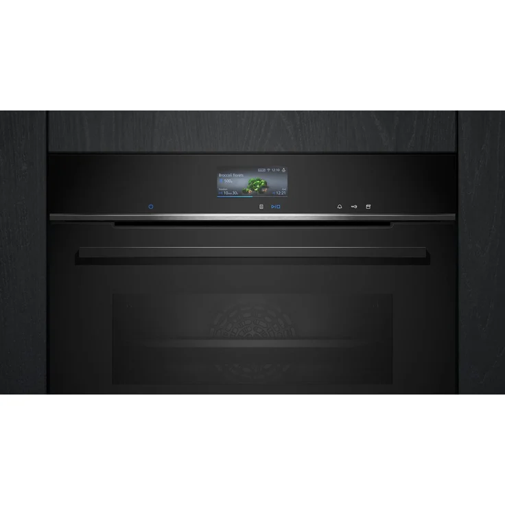 Siemens CS736G1B1 Backofen mit Dampffunktion, iQ700, Einbaugerät, Garraum 47 l, Breite 59,4 cm, edelstahl, schwarz – Bild 2