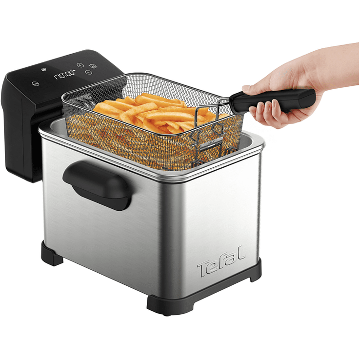 Tefal FR507D Family Pro Digital Fritteuse, 2400 Watt, 4 L, mit Öl, Kühlzonen-Technologie, schwarz, edelstahl – Bild 4