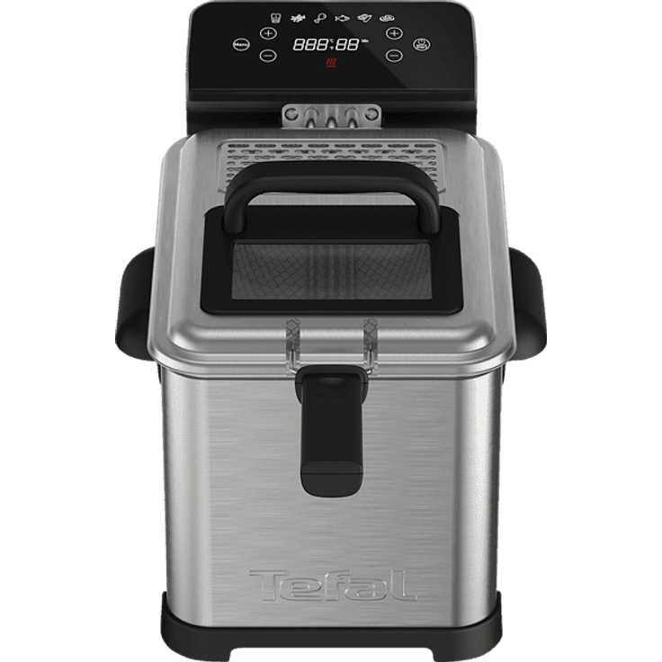 Tefal FR507D Family Pro Digital Fritteuse, 2400 Watt, 4 L, mit Öl, Kühlzonen-Technologie, schwarz, edelstahl – Bild 1