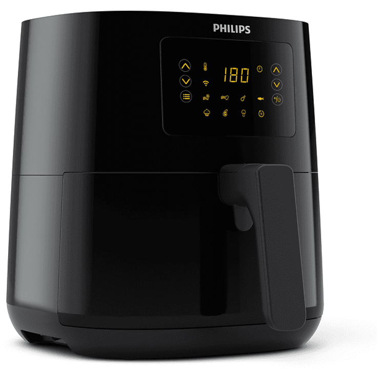 Philips HD9255/90 Serie 5000 Connected Heißluftfritteuse, 1400 Watt, 4,1 Liter, ohne Fett, 7 Programme, per App steuerbar, Display, Schwarz – Bild 2