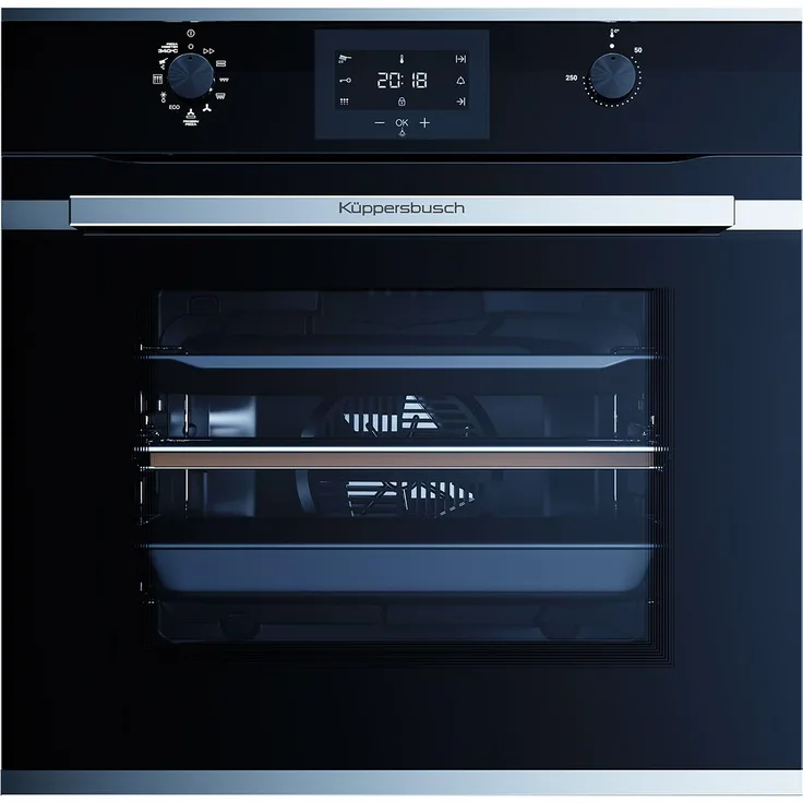 Küppersbusch BP 6332.0 S1 Einbaubackofen, K-Series.3, Pyrolyse, Einbaugerät, Garraum 70 l, Breite 60 cm, Schwarz/Edelstahl